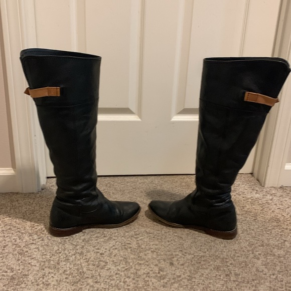 Frye black leather Paige knee high fall boho boots sz 7 - Picture 2 of 9